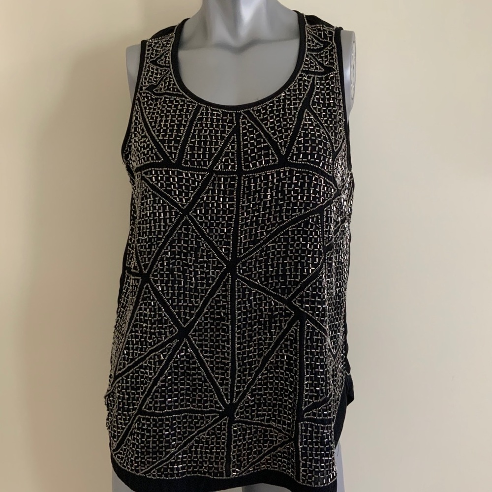 Black embellished top